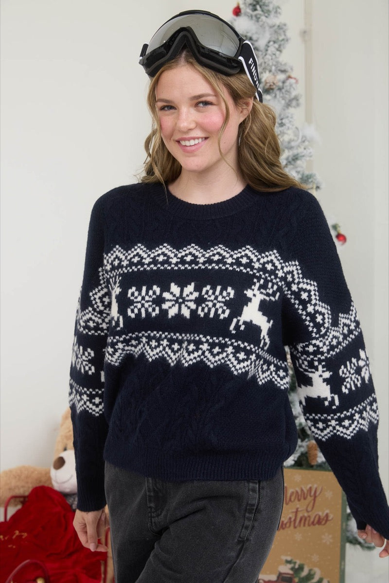 Reindeer Snowflake Sweater