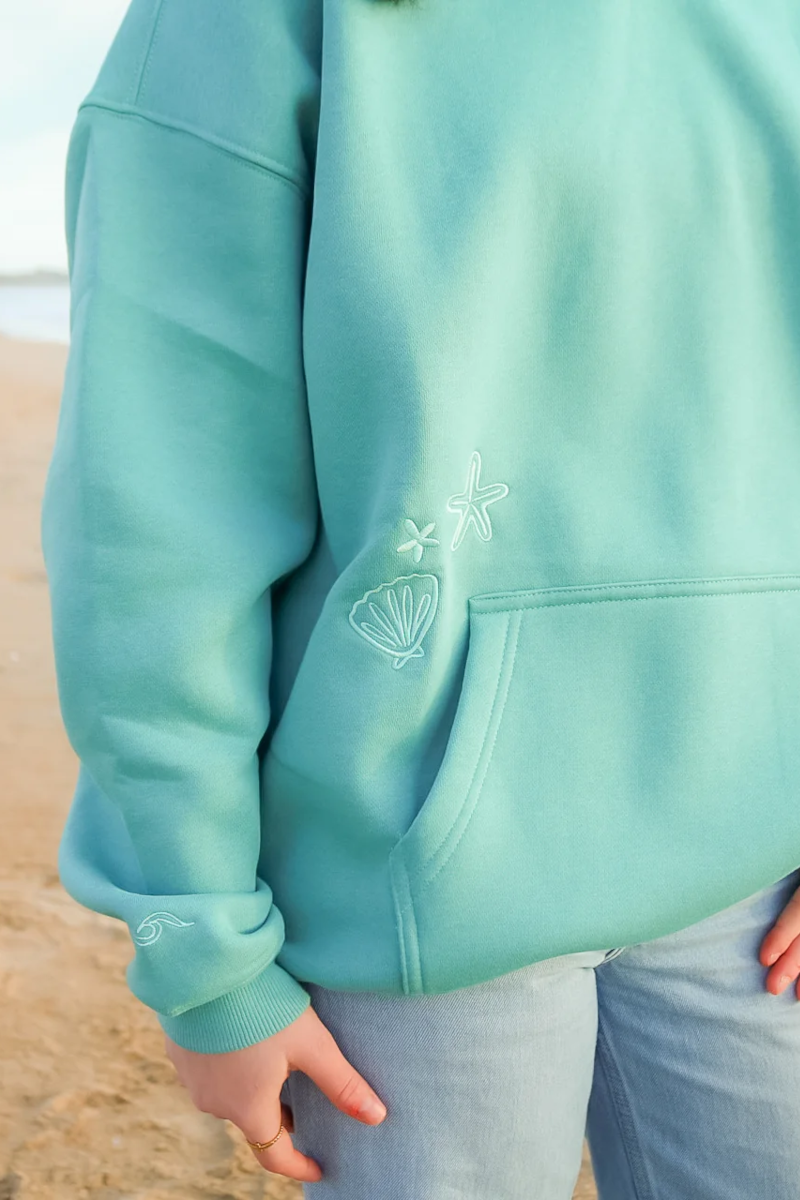 Seaglass Surf Embroidered Hoodie