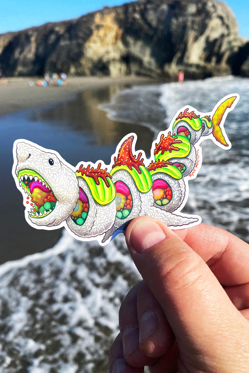 Spicy Shark Roll Holo Sticker