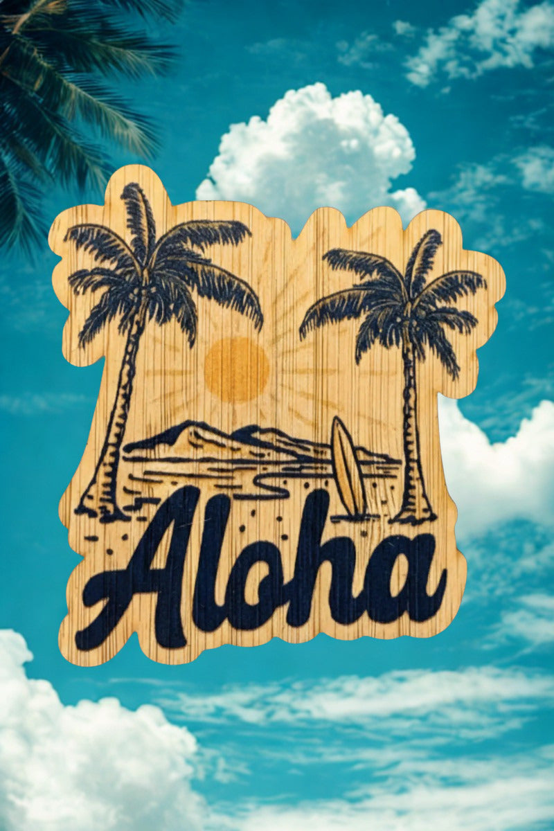 Aloha Beach Bamboo Sticker