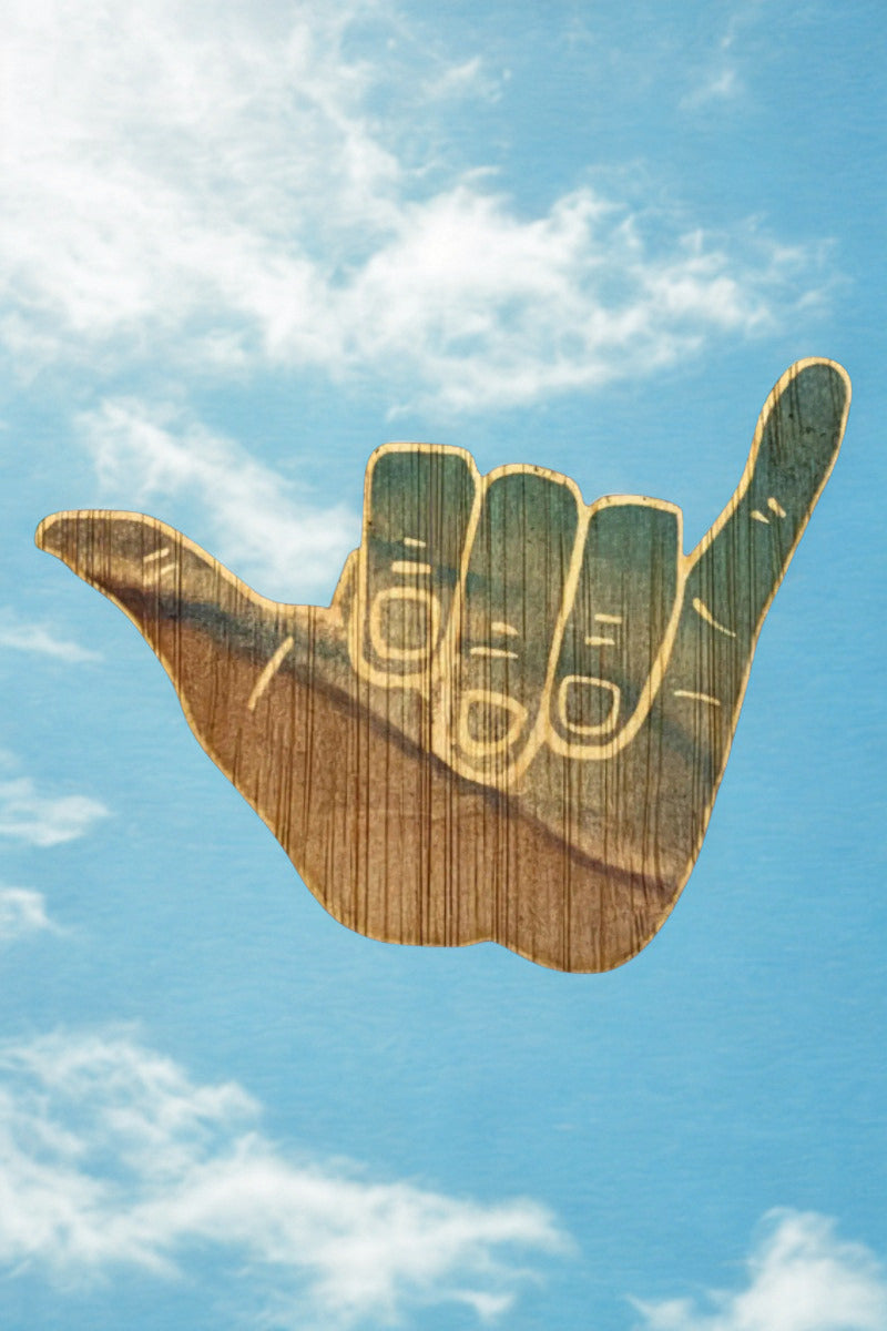 Beach Shaka Bamboo Sticker
