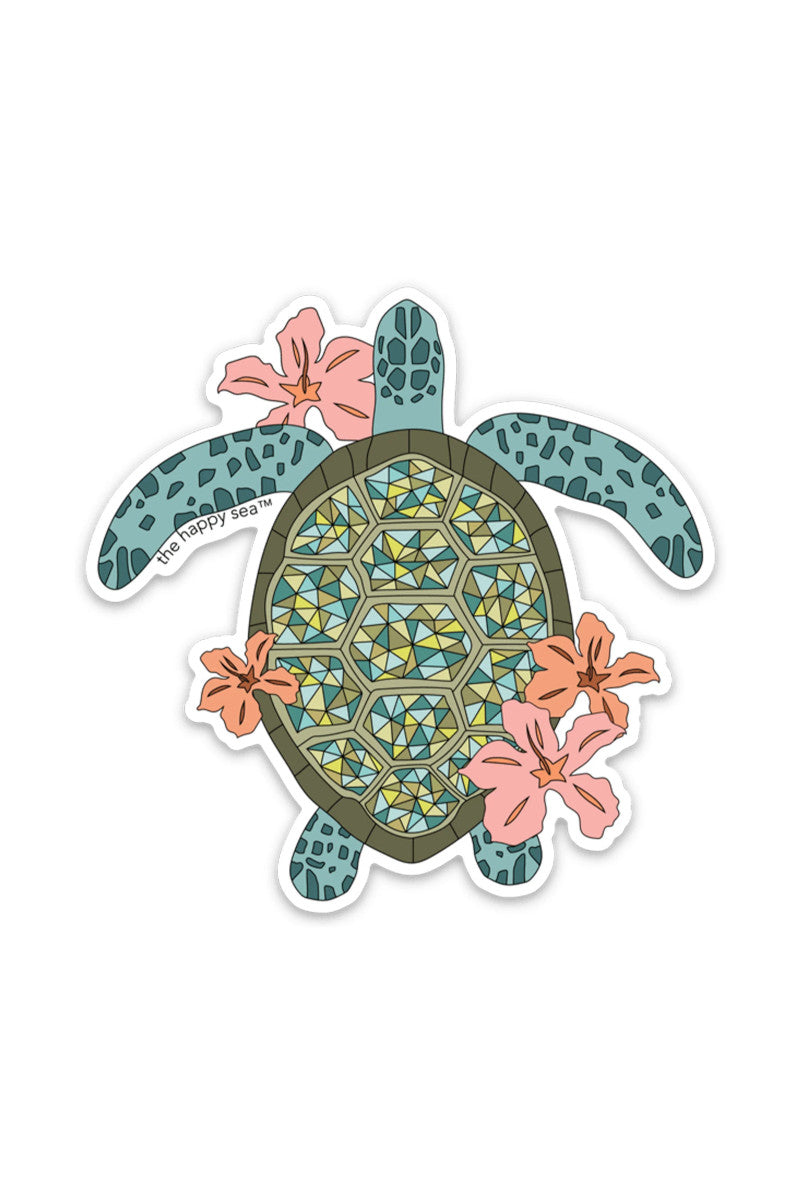 Hibiscus Turtle Sticker