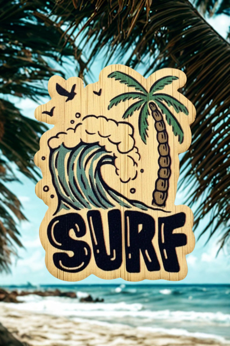 Surf Beach Bamboo Sticker
