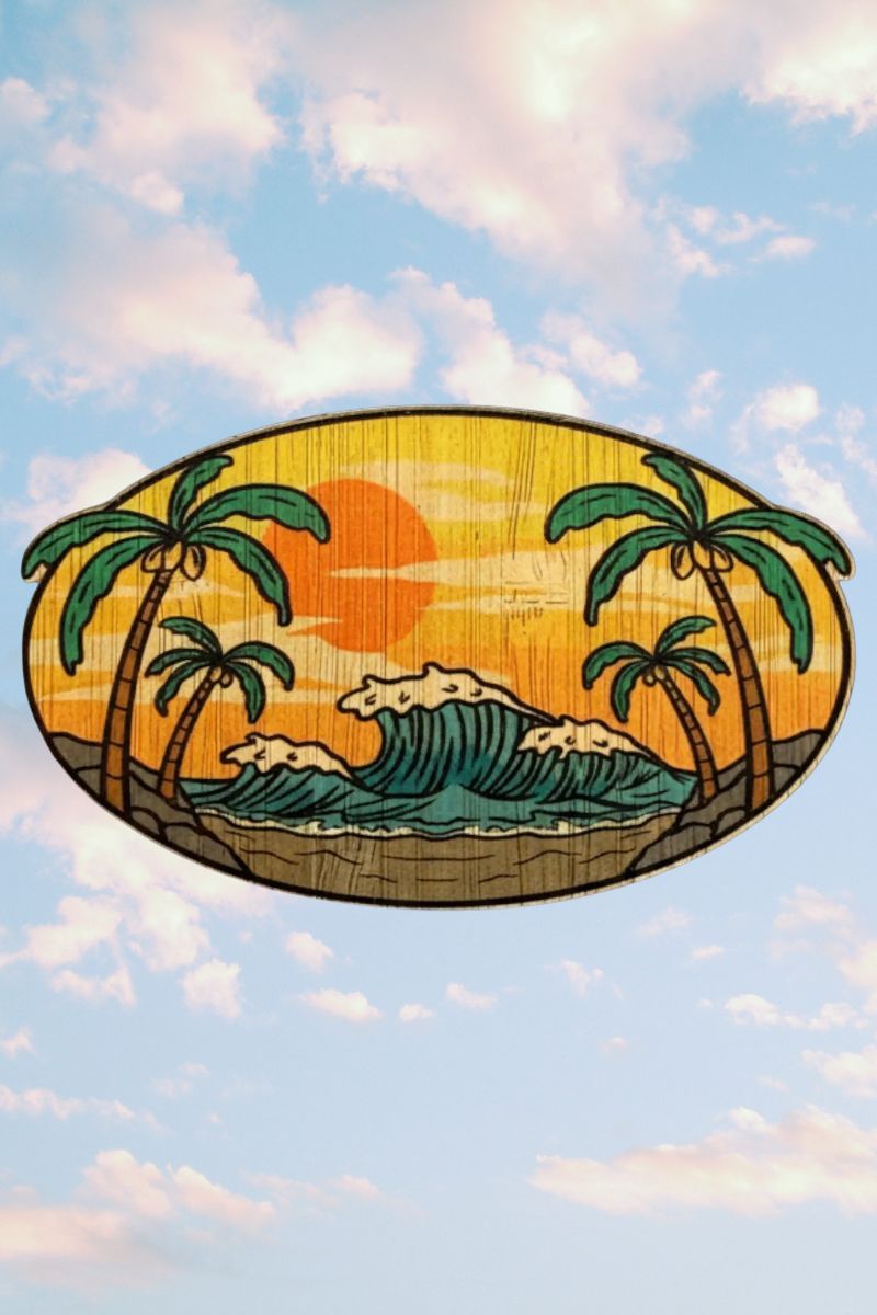 Tropical Scene Bamboo Sticker
