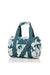 Floral patterned duffel bag with straps on a white background