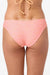 Pink bikini bottom with a subtle pattern on a white background