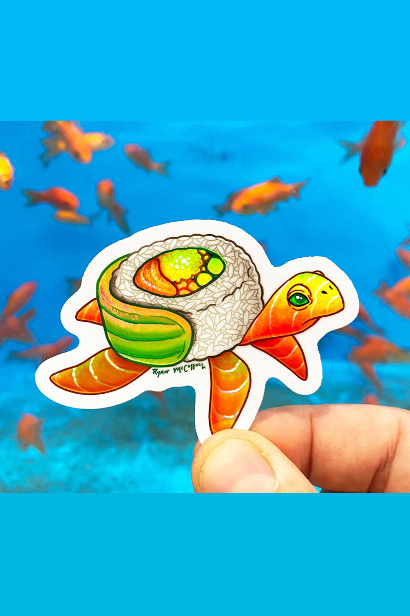 Sushi Sea Turtle Holo Sticker