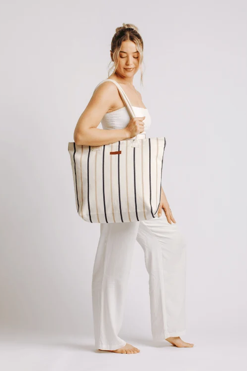 Sandcloud Vert Stripe Beach Tote