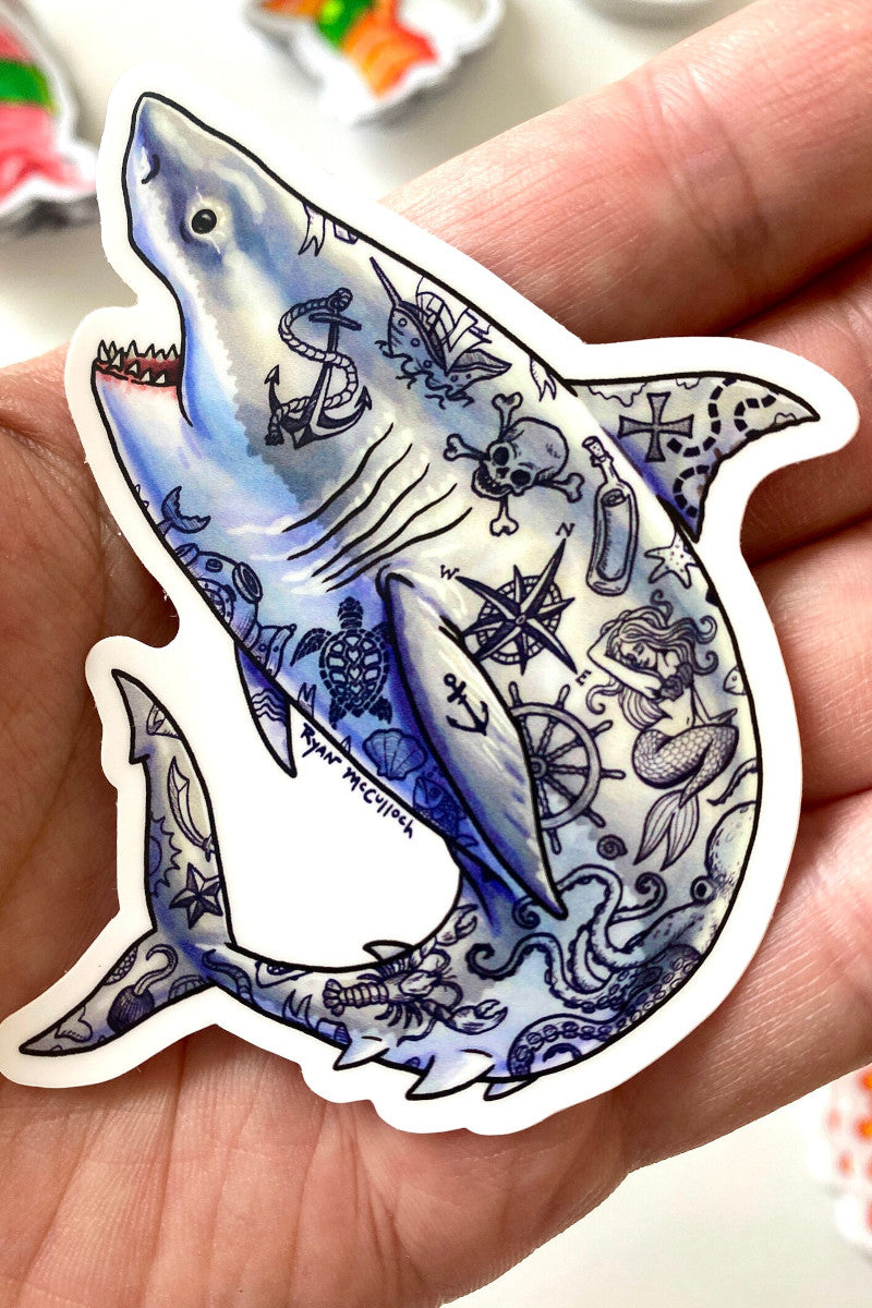 Tattoo Shark Vinyl Sticker