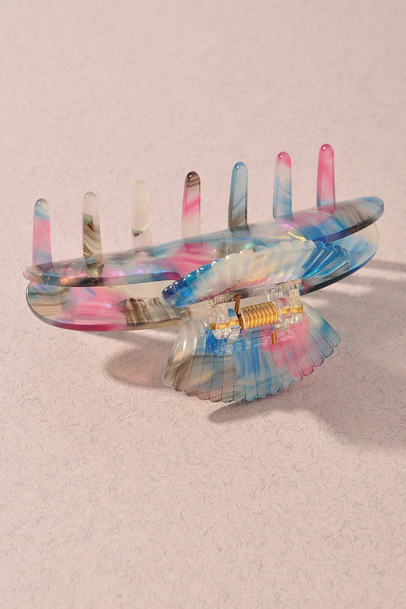 Scallop Marble Hair Claw