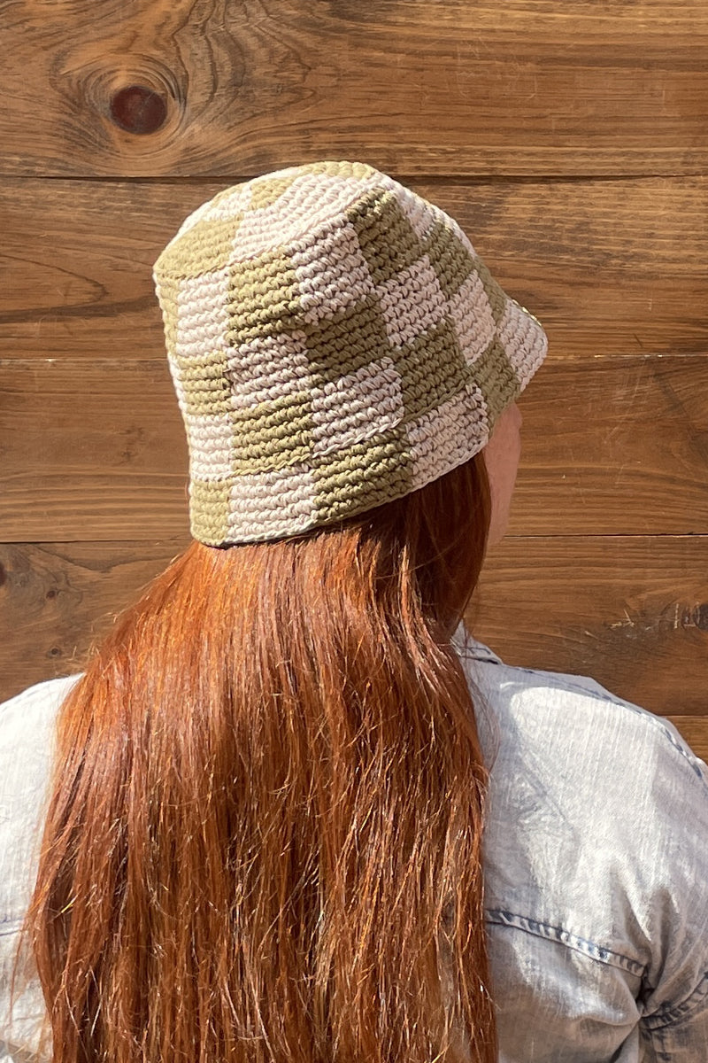 Crochet Check Bucket Hat