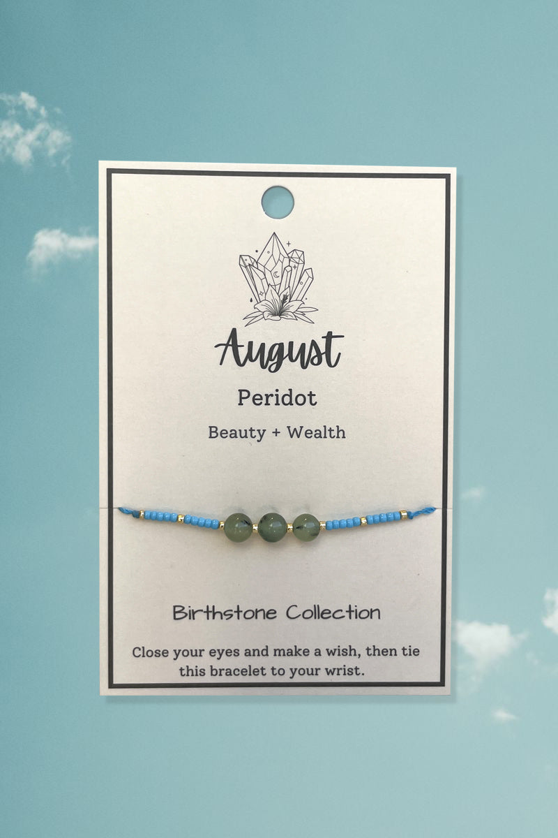 August Birthstone Wish Bracelet
