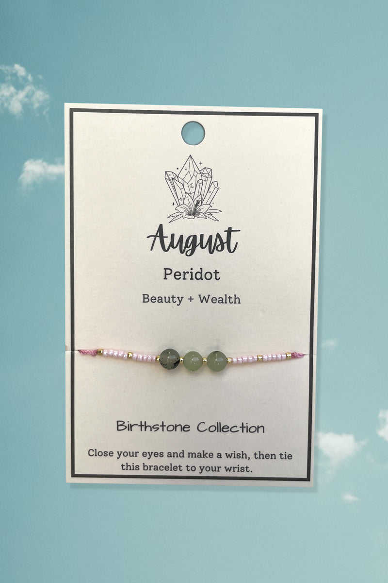 August Birthstone Wish Bracelet