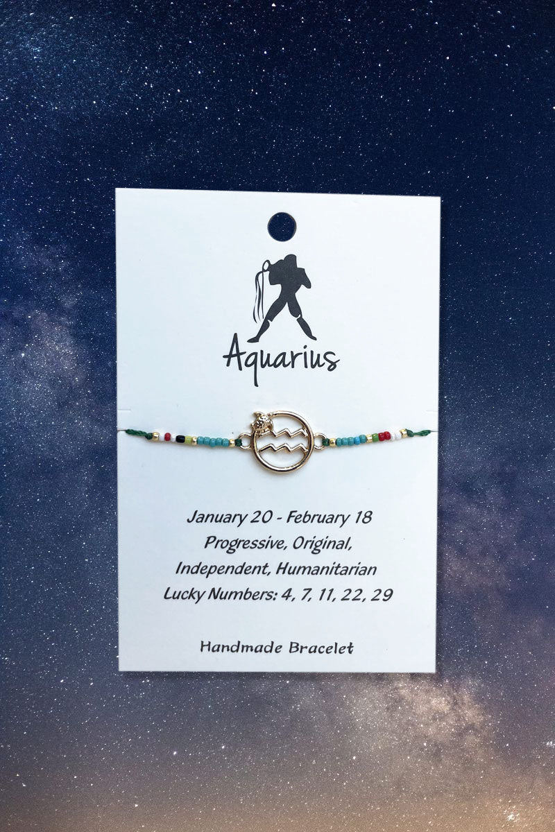 Aquarius Zodiac Wish Bracelet